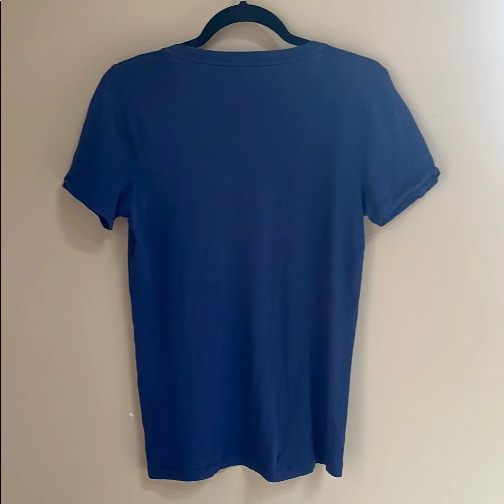 J. Crew V Neck Vintage Cotton Tee, Navy, Size Medium - Picture 2 of 5